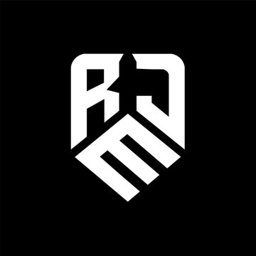 RMJ letter logo design on black background. RMJ creative initials letter logo concept. RMJ letter design.
