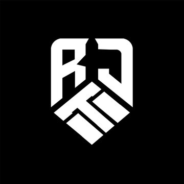 RTJ letter logo design on black background. RTJ creative initials letter logo concept. RTJ letter design.
