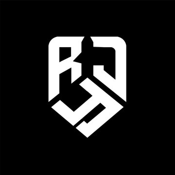 RYJ letter logo design on black background. RYJ creative initials letter logo concept. RYJ letter design.
