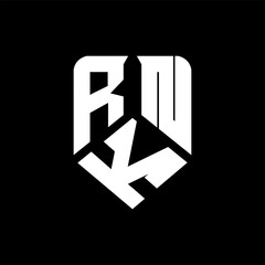 RKN letter logo design on black background. RKN creative initials letter logo concept. RKN letter design.
