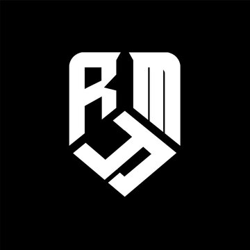 RYM letter logo design on black background. RYM creative initials letter logo concept. RYM letter design.
