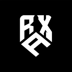 RAX letter logo design on black background. RAX creative initials letter logo concept. RAX letter design.
