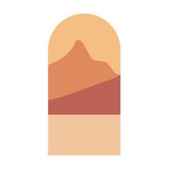 Boho Shape Silhouette Landscape Background Template