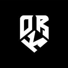OKR letter logo design on black background. OKR creative initials letter logo concept. OKR letter design.
