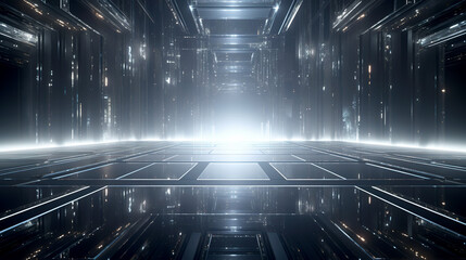 Black background with silver metallic texture and technological background