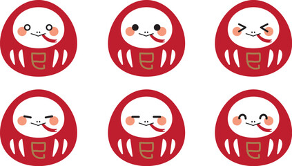 巳ダルマ　巳年　　年賀状素材