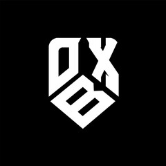 OBX letter logo design on black background. OBX creative initials letter logo concept. OBX letter design.

