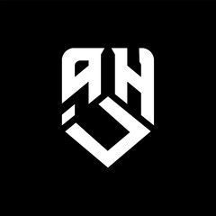 qUH letter logo design on black background. qUH creative initials letter logo concept. qUH letter design.
