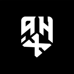 qXH letter logo design on black background. qXH creative initials letter logo concept. qXH letter design.
