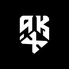 qXK letter logo design on black background. qXK creative initials letter logo concept. qXK letter design.
