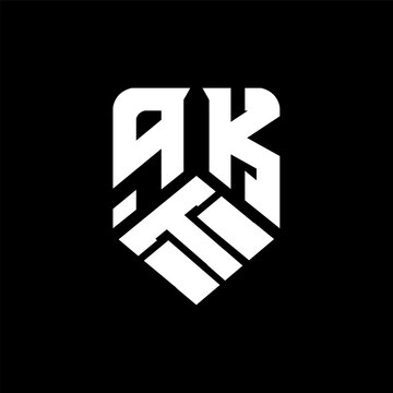 qTK letter logo design on black background. qTK creative initials letter logo concept. qTK letter design.
