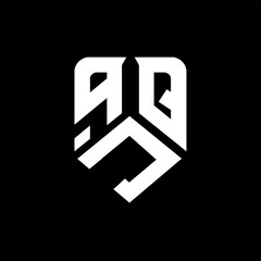 qJQ letter logo design on black background. qJQ creative initials letter logo concept. qJQ letter design.
