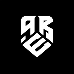 qER letter logo design on black background. qER creative initials letter logo concept. qER letter design.
