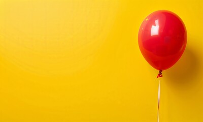 Red balloon on a yellow background