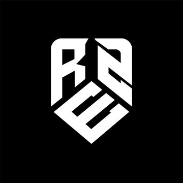 REZ letter logo design on black background. REZ creative initials letter logo concept. REZ letter design.
