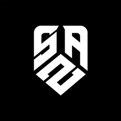 SZA letter logo design on black background. SZA creative initials letter logo concept. SZA letter design.
