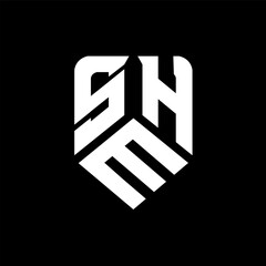 SMH letter logo design on black background. SMH creative initials letter logo concept. SMH letter design.
