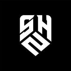 SZH letter logo design on black background. SZH creative initials letter logo concept. SZH letter design.
