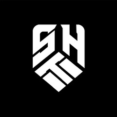 STH letter logo design on black background. STH creative initials letter logo concept. STH letter design.
