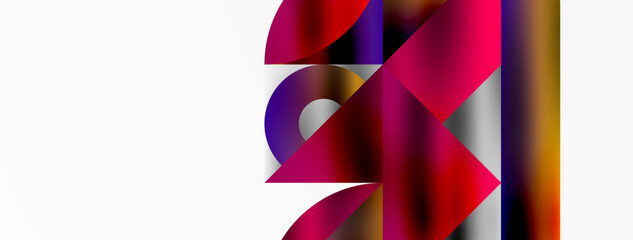 Mosaic pattern composition featuring harmonious interplay of triangles, lines, and round elements, creating a visually engaging and dynamic design for posters, covers, banners, brochures, websites