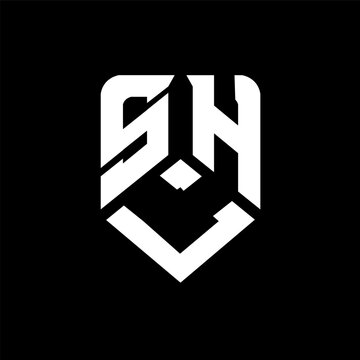 SLH letter logo design on black background. SLH creative initials letter logo concept. SLH letter design.
