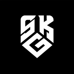 SGK letter logo design on black background. SGK creative initials letter logo concept. SGK letter design.
