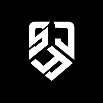 SYJ letter logo design on black background. SYJ creative initials letter logo concept. SYJ letter design.
