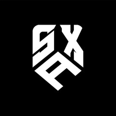 SAX letter logo design on black background. SAX creative initials letter logo concept. SAX letter design.
