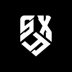 SYX letter logo design on black background. SYX creative initials letter logo concept. SYX letter design.
