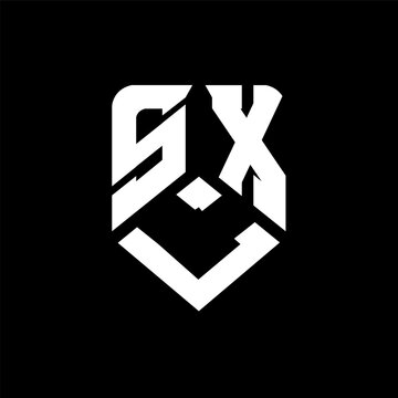 SLX letter logo design on black background. SLX creative initials letter logo concept. SLX letter design.
