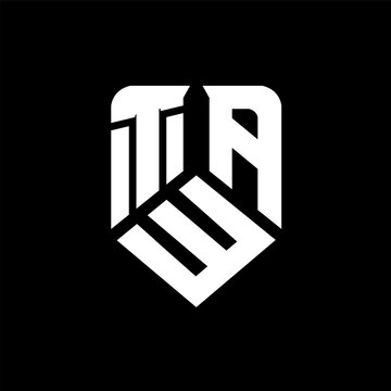 TWA letter logo design on black background. TWA creative initials letter logo concept. TWA letter design.
