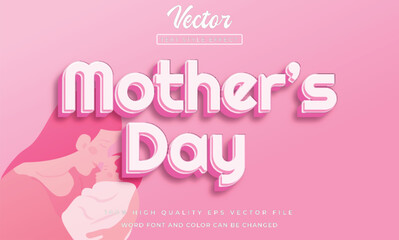 vector mothers day text style effect