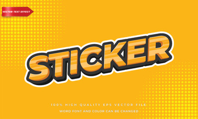 Sticker text effect editable text style