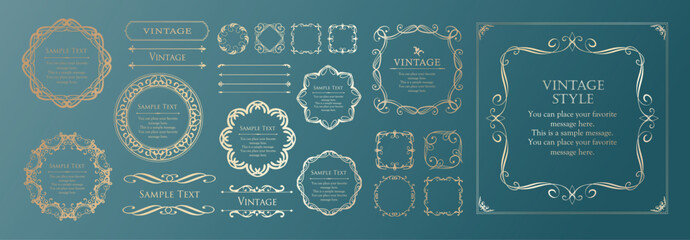 ビンテージなフレームデザインセット