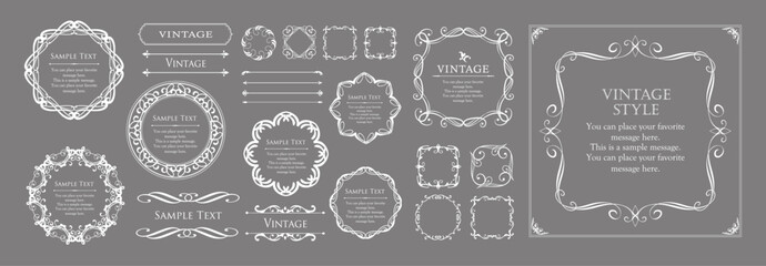 ビンテージなフレームデザインセット