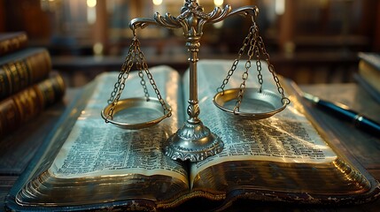 section of the Bible highlighting the shining golden scales symbolizing fairness and justice