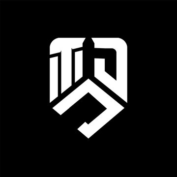 TJD letter logo design on black background. TJD creative initials letter logo concept. TJD letter design.
