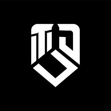 TUD letter logo design on black background. TUD creative initials letter logo concept. TUD letter design.
