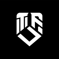 TUF letter logo design on black background. TUF creative initials letter logo concept. TUF letter design.
