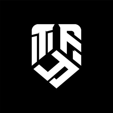 TYF letter logo design on black background. TYF creative initials letter logo concept. TYF letter design.
