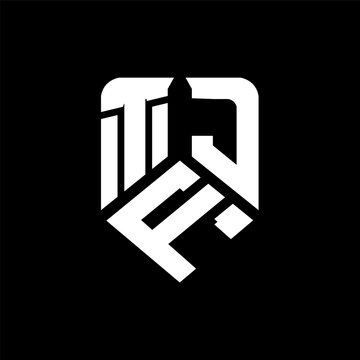 TFJ letter logo design on black background. TFJ creative initials letter logo concept. TFJ letter design.
