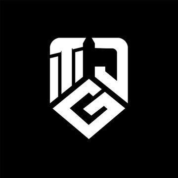 TGJ letter logo design on black background. TGJ creative initials letter logo concept. TGJ letter design.
