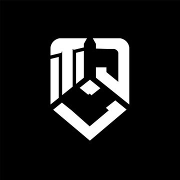 TLJ letter logo design on black background. TLJ creative initials letter logo concept. TLJ letter design.
