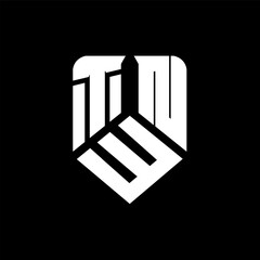 TWN letter logo design on black background. TWN creative initials letter logo concept. TWN letter design.
