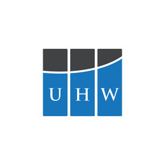 UHW letter logo design on black background. UHW creative initials letter logo concept. UHW letter design.
