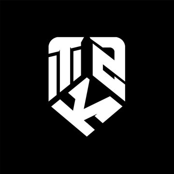 TKZ letter logo design on black background. TKZ creative initials letter logo concept. TKZ letter design.
