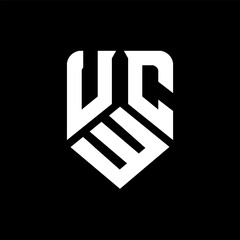 UWC letter logo design on black background. UWC creative initials letter logo concept. UWC letter design.
