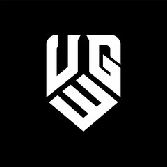UWG letter logo design on black background. UWG creative initials letter logo concept. UWG letter design.
