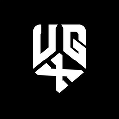 Obraz premium UXG letter logo design on black background. UXG creative initials letter logo concept. UXG letter design. 