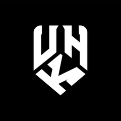 UKH letter logo design on black background. UKH creative initials letter logo concept. UKH letter design.
